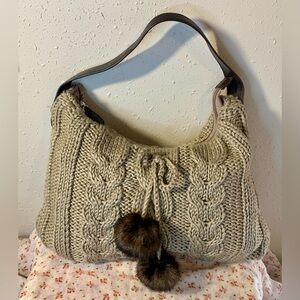 Bath & Body Works Knit Hobo Bag in Cream